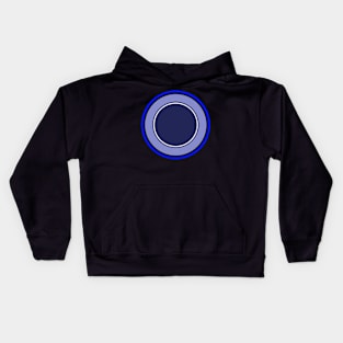 retro abstract blue and white target design Kids Hoodie